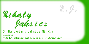 mihaly jaksics business card